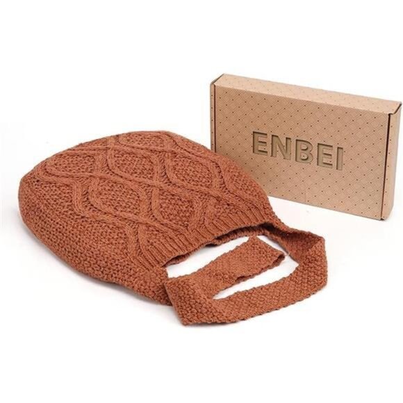 Handmade Crochet Bag–Boho Shoulder Bag, Orange - Picture 2 of 6